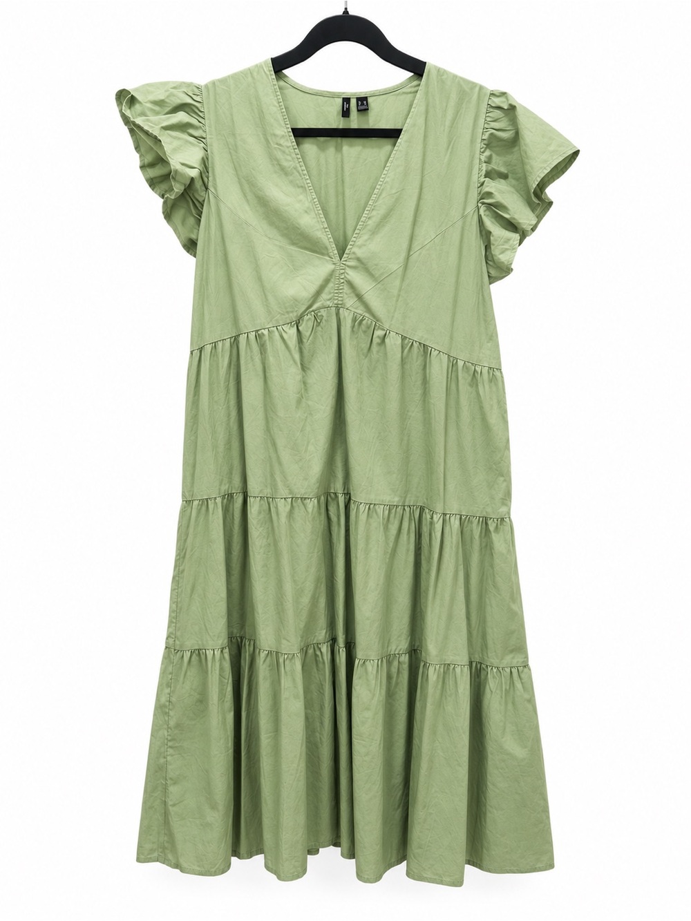 Vero Moda Light Green Tiered V-Neck Maxi Dress